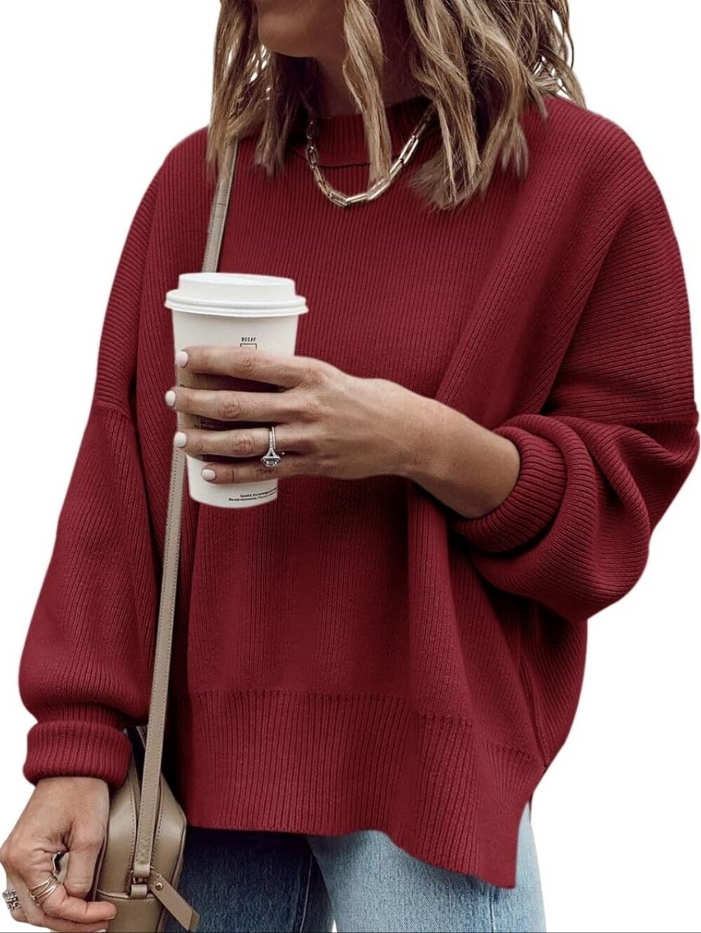 Imily Bela Oversized Tunic Long Sleeve Sweater Slouchy Ribbed Knit Pullover
